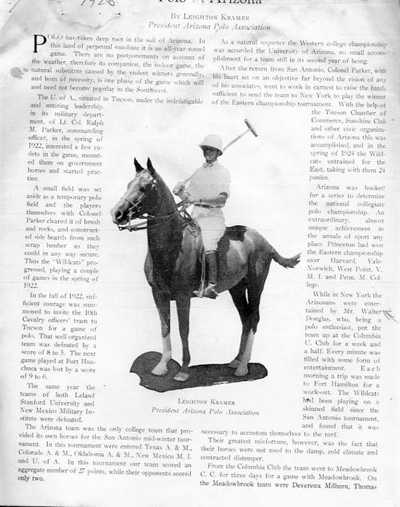 Arizona Polo Association article by Leighton Kramer